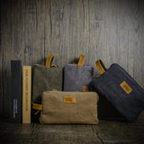 ELULAE Personalized Toiletry Bag for Men, Custom Laser Engraved Canvas Shaving Dopp Kit Toiletry Bag Leather Canvas Dopp Kit For Travel, Gift for ELULAE