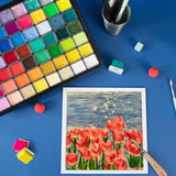 HIMI Gouache Paint Set, 56 Colors×30ml, Unique Jelly Cup Design, Non-Toxic, Gouache Paint for Canvas Watercolor Paper - Perfect for Beginners, HIMI