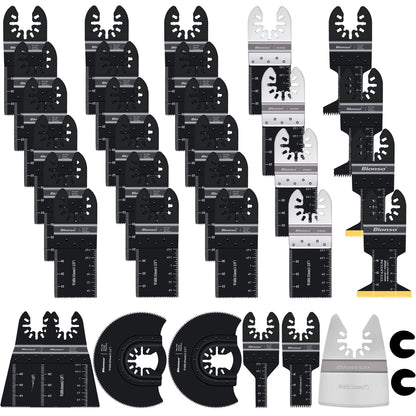 Bionso 35 PCS Oscillating Saw Blades, Premium Multitool Kit for Wood Metal Plastics, Tool Blades Fit Dewalt Worx Rockwell Wen Milwaukee Makita Ryobi - WoodArtSupply