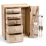 Homde Wood Jewelry Organizer 5 Layer Jewelry Box for Rings, Necklaces, Earrings, Bracelets, Watches Rustic Jewelry Boxes & Organizers for Women Homde