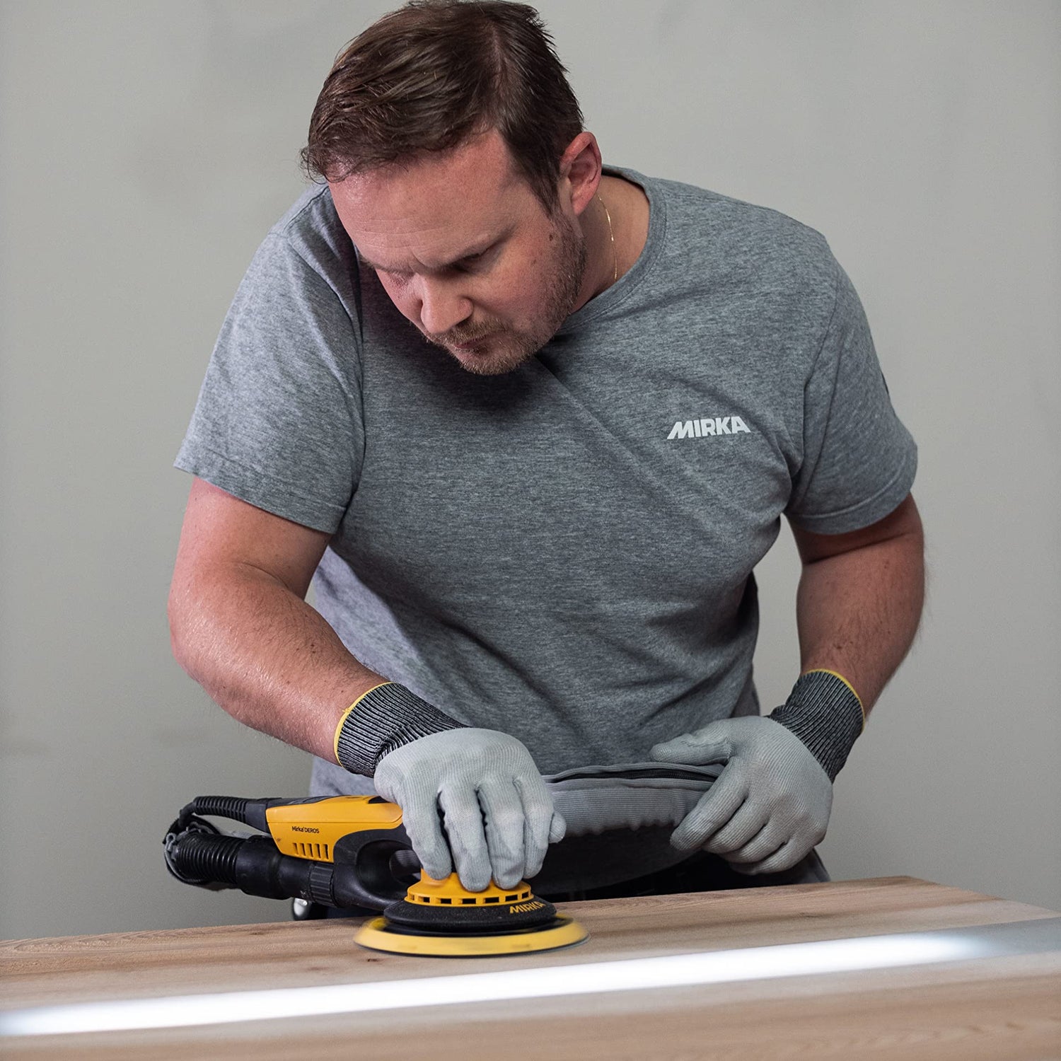 Mirka MID65020CAUS Direct Electric Random Orbital Sander, 6-Inch, Yellow, Black Mirka