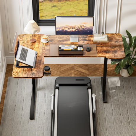 Acrolix 59" Reversiable L-Shaped Electric Standing Desk Adjustable Height Gaming Stand Up Corner Desk Sit Stand Home Office Computer Desk with Splice Acrolix