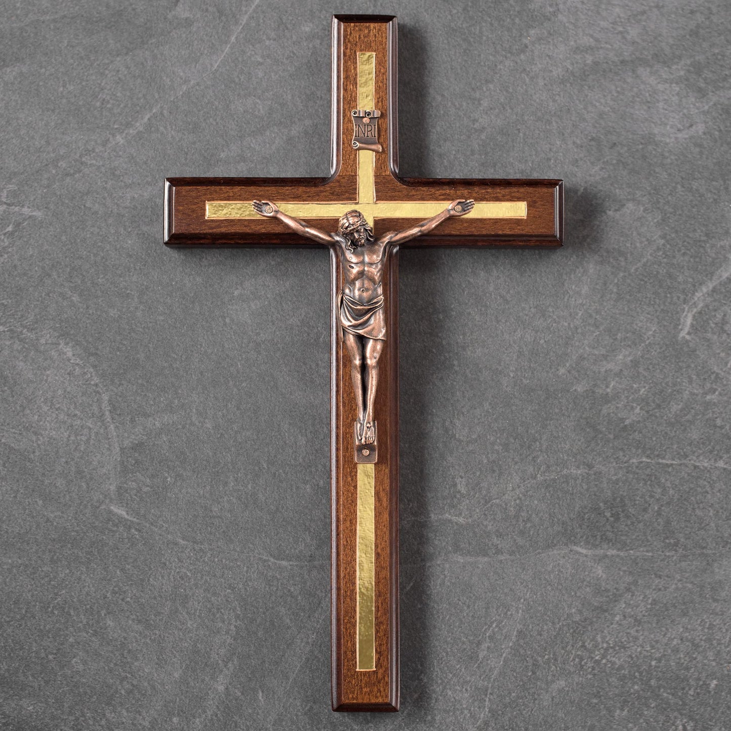 Asterom Crucifix Wall Cross - Handmade Wood Cross Wall Decor - Catholic Crucifix - 12 Inch - WoodArtSupply