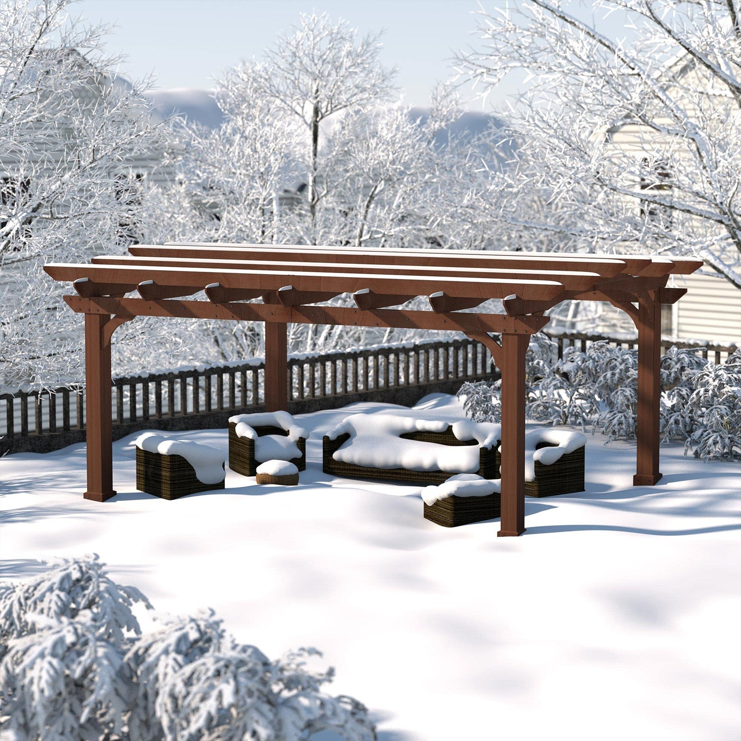 MUPATER Retratable Wooden Pergola Gazebo for Patio with Arched Roof and Stakes,10'x12' Outdoor Pergola Garden Shelter Cedar Framed for MUPATER