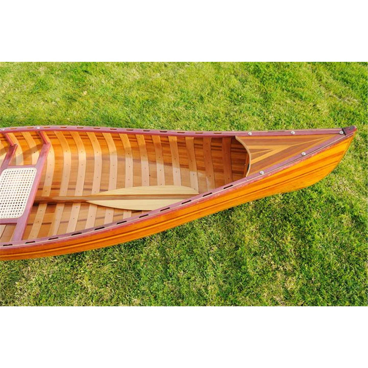 Wooden Canoe with Ribs Curved Bow, 10-Feet, Natural Wood for Display Wooden Boat USA