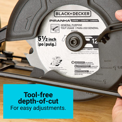 BLACK+DECKER 20V MAX Cordless Circular Saw, 5-1/2 inch, with Battery and Charger (BDCCS20C) - WoodArtSupply