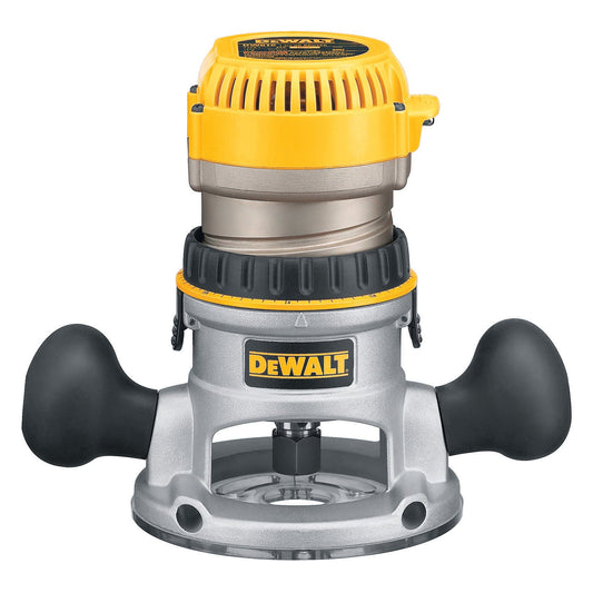 DEWALT Router, Fixed Base, 1-3/4-HP, 5/128” Per Turn, Compact and Portable, Corded (DW616),Yellow - WoodArtSupply