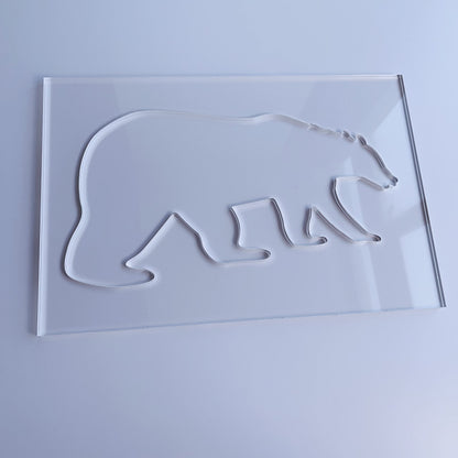 Grizzly Bear Router Template, Clear Acrylic Template, Woodworking Router Template
