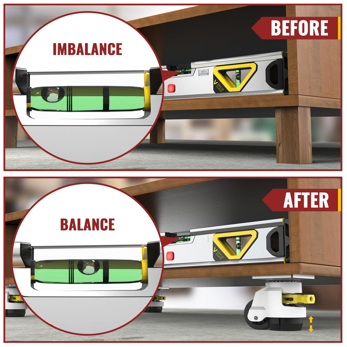 HOLKIE Leveling Casters with Ratchet Handle Design Casters Set of 4 Total Capacity 4400 Lbs Heavy Duty Industrial Casters with Adjustable Leveling HOLKIE