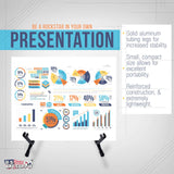 U.S. Art Supply 14" High Exhibitor Black Steel Tabletop Instant Display Easel - Small Portable Tripod Stand, Adjustable Holders - Display Paintings, US Art Supply