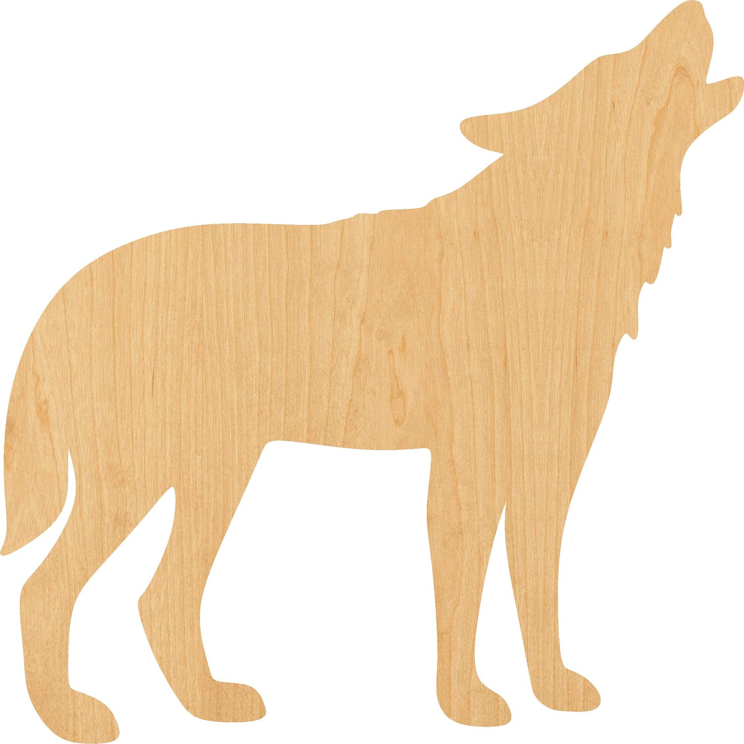 Howling Wolf Laser Cut Out Wood Shape Craft Supply - 2" Generic