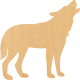 Howling Wolf Laser Cut Out Wood Shape Craft Supply - 2" Generic