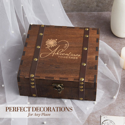 AW BRIDAL Memory Box for Keepsakes Wedding Keepsake Box Engraved Wood Box with Lid Bridal Shower Gift Wedding Engagement Gifts for Couples - WoodArtSupply