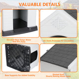 Pet Republic Large Plastic Dog House Indoor Outdoor Doghouse Dog Kennel Easy to Assemble Puppy Shelter w/Air Vents Elevated Floor Waterproof Pet Republic