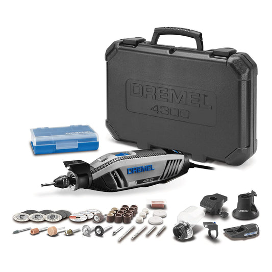 Dremel 4300-5/40 High Performance Rotary Tool Kit with LED Light- 5 Attachments & 40 Accessories- Engraver, Sander, and Polisher- Perfect for - WoodArtSupply