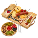 Bamboo Cheese Board Set - Charcuterie Boards Serving Platter - Magnetic Removable Side Boards - Gift for Housewarming, Anniversary, and Birthdays - House Ur Home