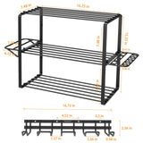 ZEAKOC Power Tool Organizer, 4 Layers Heavy Duty Drill Holder Wall Mount,Metal Hangers Utility Storage Shelves for Power Tools,Separate Rack ZEAKOC