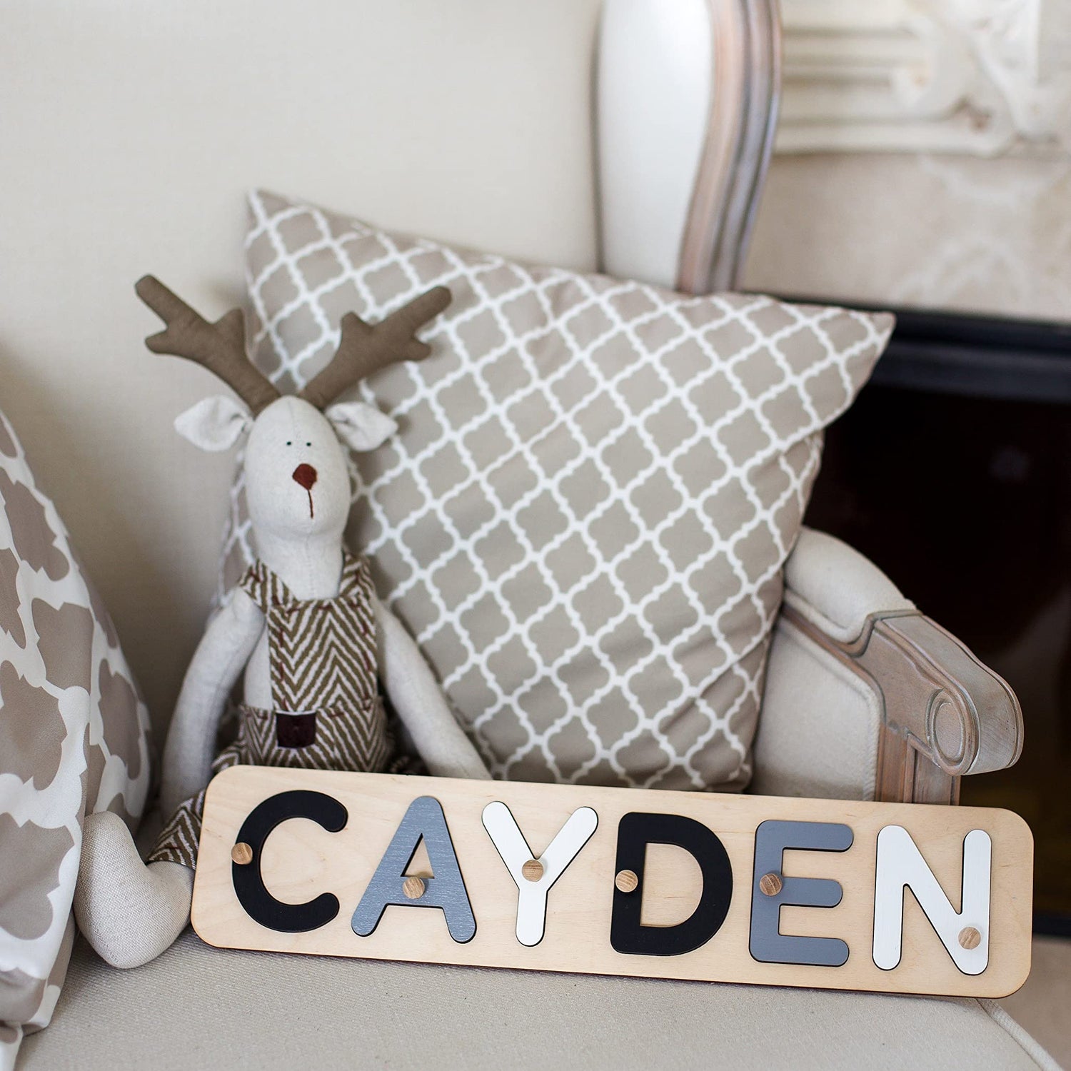 Personalized Wood Name Puzzle Montessori Toys Nursery Decor Customized Puzzle Educational Toys Sensory Toys 1st birthday Girl Gifts Custom Name Generic