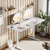 Furniwell Electric Height Adjustable Standing Desk Large Sit Stand up Desk Home Office Computer Desk 55 x 24 Inches Lift Table with T-Shaped Metal Furniwell