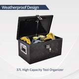 BATONECO 20 Inch Aluminum Truck Tool Box, Truck Bed Tool Storage Box with Side Handle,Lock and 2 Keys, 20"X12"X9.5", Black BATONECO