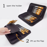 MyArtscape Artist Quality Painting Set - Acrylic Paint - 12 x 12ml Tubes - paired with Short Handle Artist Paintbrushes with Travel Holder MyArtscape