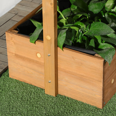 Outsunny Vertical Garden Planter, Wooden 4 Tier Planter Box, Self-Draining with Non-Woven Fabric for Outdoor Flowers, Vegetables and Herbs, Orange Outsunny