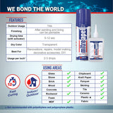 MITREAPEL Ca Glue with Activator (2 x 1.7 oz - 2 x 6.7 fl oz), Ca Glue for Woodworking, Cyanoacrylate Glue and Activator for Wood, Plastic, Metal, Mitreapel