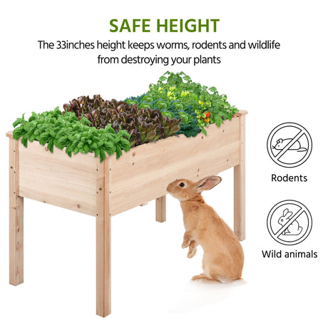 Yaheetech 2pcs Raised Garden Bed 48x24x30in Elevated Wooden Horticulture Planter Box with Legs Standing Growing Bed for Yaheetech