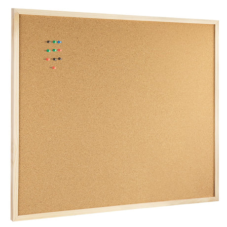 OWLKELA 24'' x 36'' Cork Board Bulletin Board, Wooden Framed Corkboard, Wood Oak Frame Corkboard, Vision Board and Decorative Hanging Pin Board OWLKELA