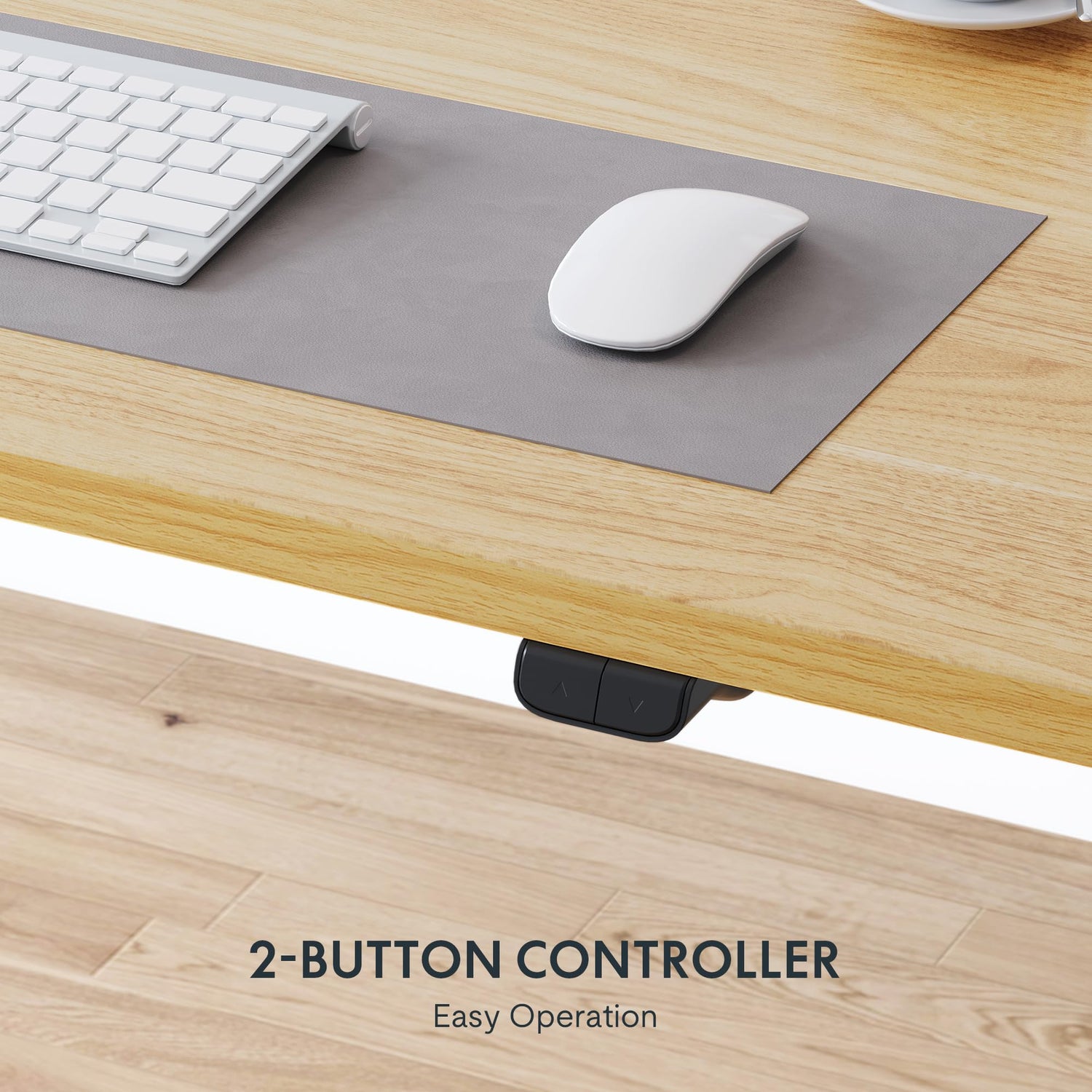 FLEXISPOT Height Adjustable Desk 55 x 28 inch Electric Standing Desk Whole-Piece Desk Board Stand Up Desk for Home Office (Gray Frame + 55" Natural FLEXISPOT