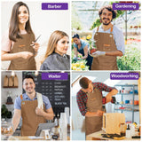 Chef Apron for Men Women with Gift Box Pack, Cross Back Apron with Pockets for Kitchen Cooking Baking Artist Painting, Cotton Canvas Work Aprons for Genixart