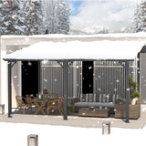 AECOJOY 14' x 10' Gazebo for Patio, Hard Top Lean to Gazebo Pergola with Roof (140 Sq.Ft Shaded), Large Wall-Mounted Heavy Duty Awnings for Patio, AECOJOY