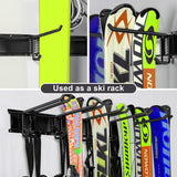 TORACK Garage Storage Organizer Systems, Wall Mount Overhead Shelving, 48 inch Heavy Duty Steel Tool Racks, 6-Pack 12'' Double Hooks, 48 inch by 7 TORACK