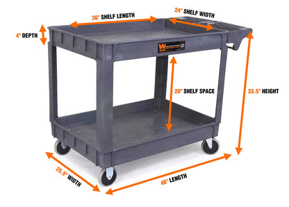 WEN 500-Pound Capacity 46 By 25.5-Inch Extra Wide Service Utility Cart