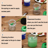 Brush Cleaning Tank with Aluminum Coil 2 Pieces Paint Brush Cleaner Paint Brush Holder with Wash Tank Brush and Pen Cleaners Oil Painting Supplies Honeydak