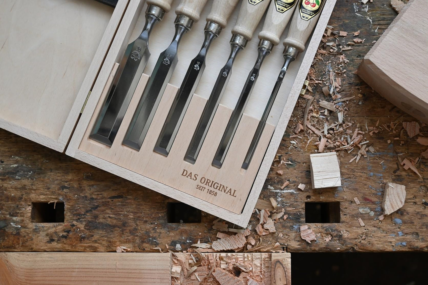 Kirschen 1101000 6-Piece Chisel Set in Wood Box Kirschen
