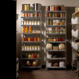 Finnhomy 8-Tier Wire Shelving Unit Adjustable Steel Wire Rack Shelving 8 Shelves Steel Storage Rack or Two 4-Tier Shelving Units with PE mat, Finnhomy