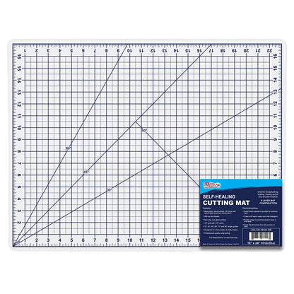 U.S. Art Supply 18" x 24" White/Blue Professional Self Healing 5-6 Layer Double Sided Durable Non-Slip Cutting Mat Great for Scrapbooking, Quilting,