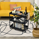 Goplus 3-Tier Utility Cart, Heavy Duty Commercial Service Tool Cart w/Lockable Wheels, 330lbs Load Capacity, Ergonomic Handle, Rolling Mechanic Tool Goplus