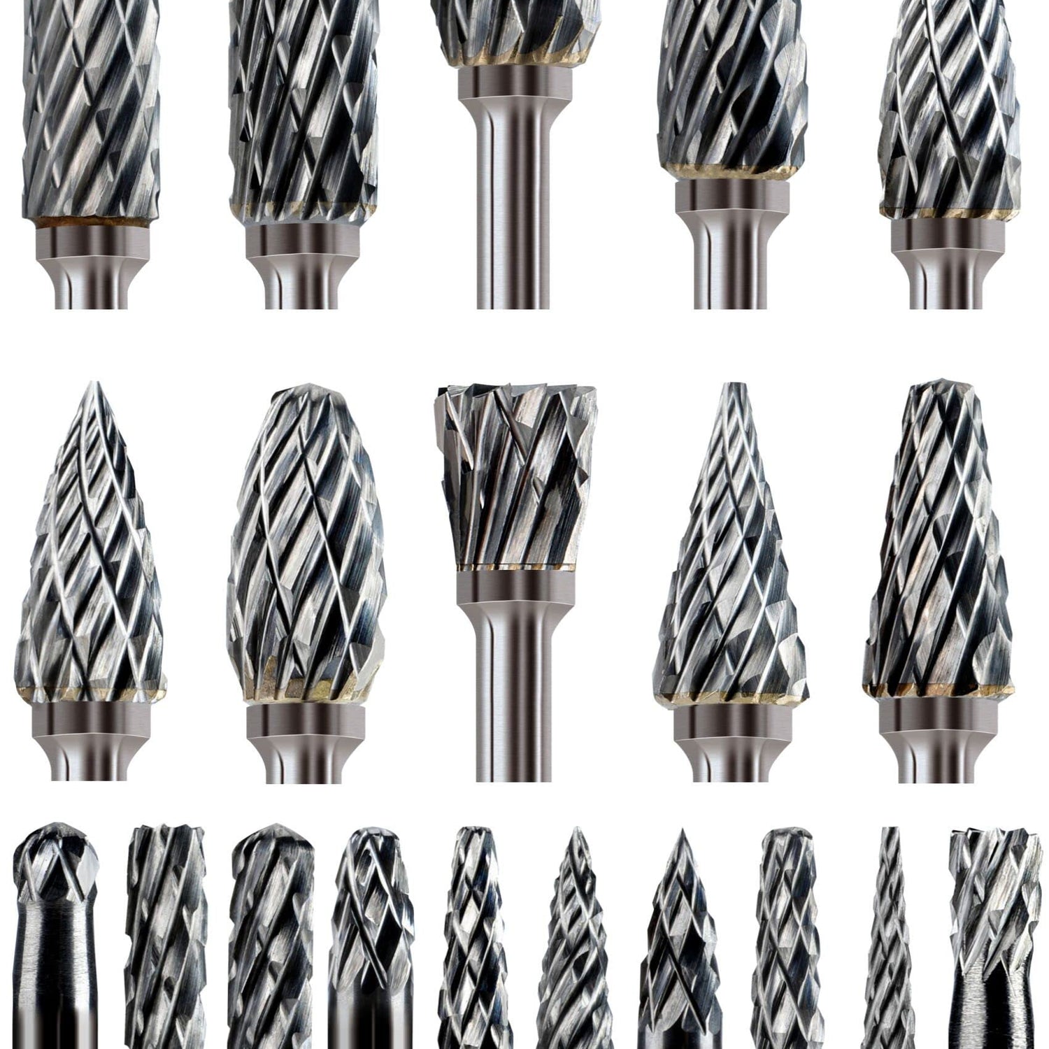 Mars-Rock Carbide Burr Set Compatible with Dremel Milwaukee 1/8" Shank 20PCS Die Grinder Rotary Tool Rasp Bits Accessories Attachments Metal Wood Mars-Rock