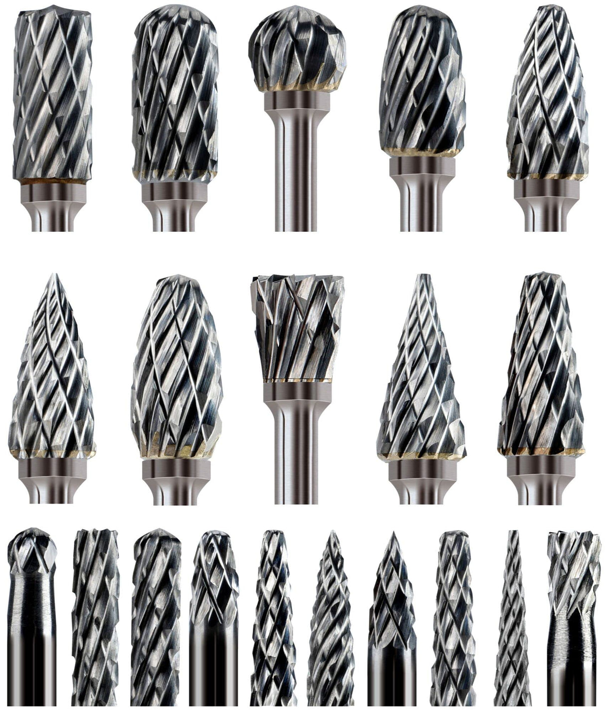 Mars-Rock Carbide Burr Set Compatible with Dremel Milwaukee 1/8" Shank 20PCS Die Grinder Rotary Tool Rasp Bits Accessories Attachments Metal Wood Mars-Rock