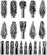 Mars-Rock Carbide Burr Set Compatible with Dremel Milwaukee 1/8" Shank 20PCS Die Grinder Rotary Tool Rasp Bits Accessories Attachments Metal Wood Mars-Rock