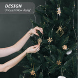 VOSAREA Christmas Unfinished Wooden Snowflake Ornaments: 200pcs Snowflake Hanging Cutouts Blank Wood Slices DIY Craft Embellishments for Xmas Tree VOSAREA