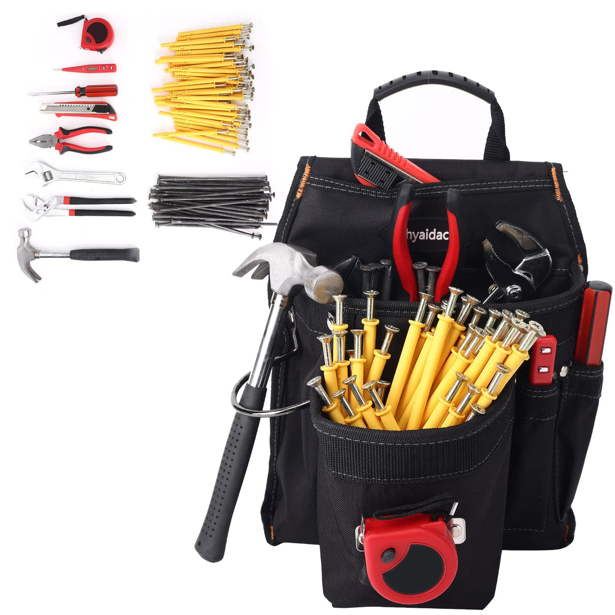 Tool Belt Organizer Waist Pouch Suspenders Adjustable Oxford Waterproof For Electricians Carpenters Maintenance Workers