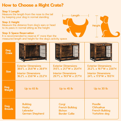 HOOBRO Dog Crate Furniture, Decorative Dog Kennel, Wooden Pet Furniture with Pull-Out Tray, Home and Indoor Use, Double Doors Modern Side End Table HOOBRO