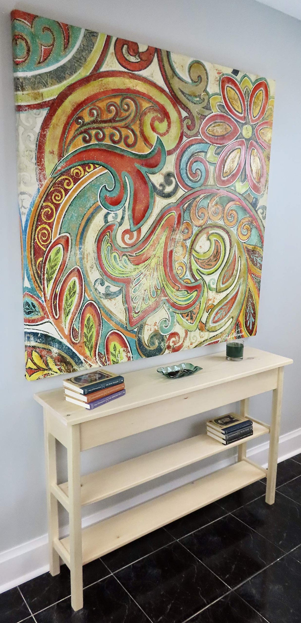 46" Unfinished Console Sofa Table with 2 Bottom Shelves Generic