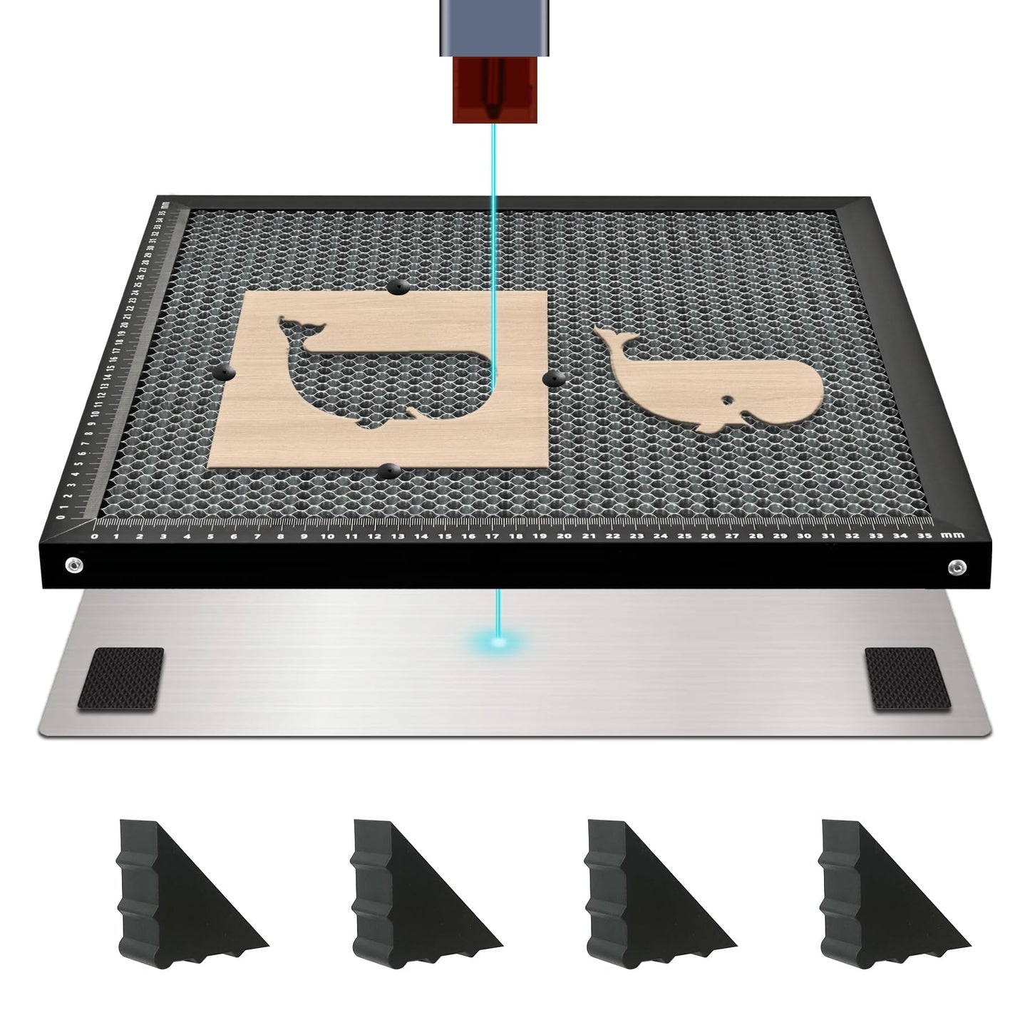 JZSDB Honeycomb Laser Bed 400x400x22mm(15.75"x15.75"x0.87") with Aluminum Panel, Honeycomb Working Table for Laser Cutter Engraver Table-Protecting, - WoodArtSupply