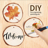 Natural Wood Slices - 30 Pcs 3.5-4 inches Craft Unfinished Wood kit Predrilled with Hole Wooden Circles for Arts Wood Slices Christmas Ornaments DIY Brmeday