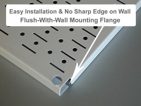 Wall Control Pegboard Rack Garage Storage Galvanized Steel Horizontal Peg Board Pack - Two 32-Inch x 16-Inch Shiny Metallic Metal Peg Board Tool Wall Control