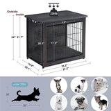 DWANTON Dog Crate Furniture with Cushion, Wooden Crate with Double Doors, Dog Kennel Indoor for Small/Medium/Large Dog, End Table, Small, 27.2" L, Dwanton